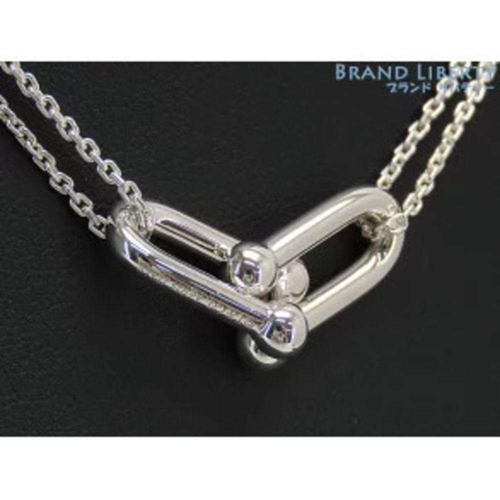 Tiffany Co Double Link Necklace Sterling Silver Pendant